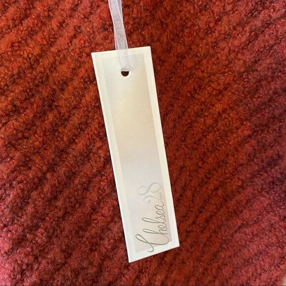 NWT-Chelsea28 Ribbed Brick Red Wool Blend Cozy/Soft Open Cardigan - Picture 7 of 10